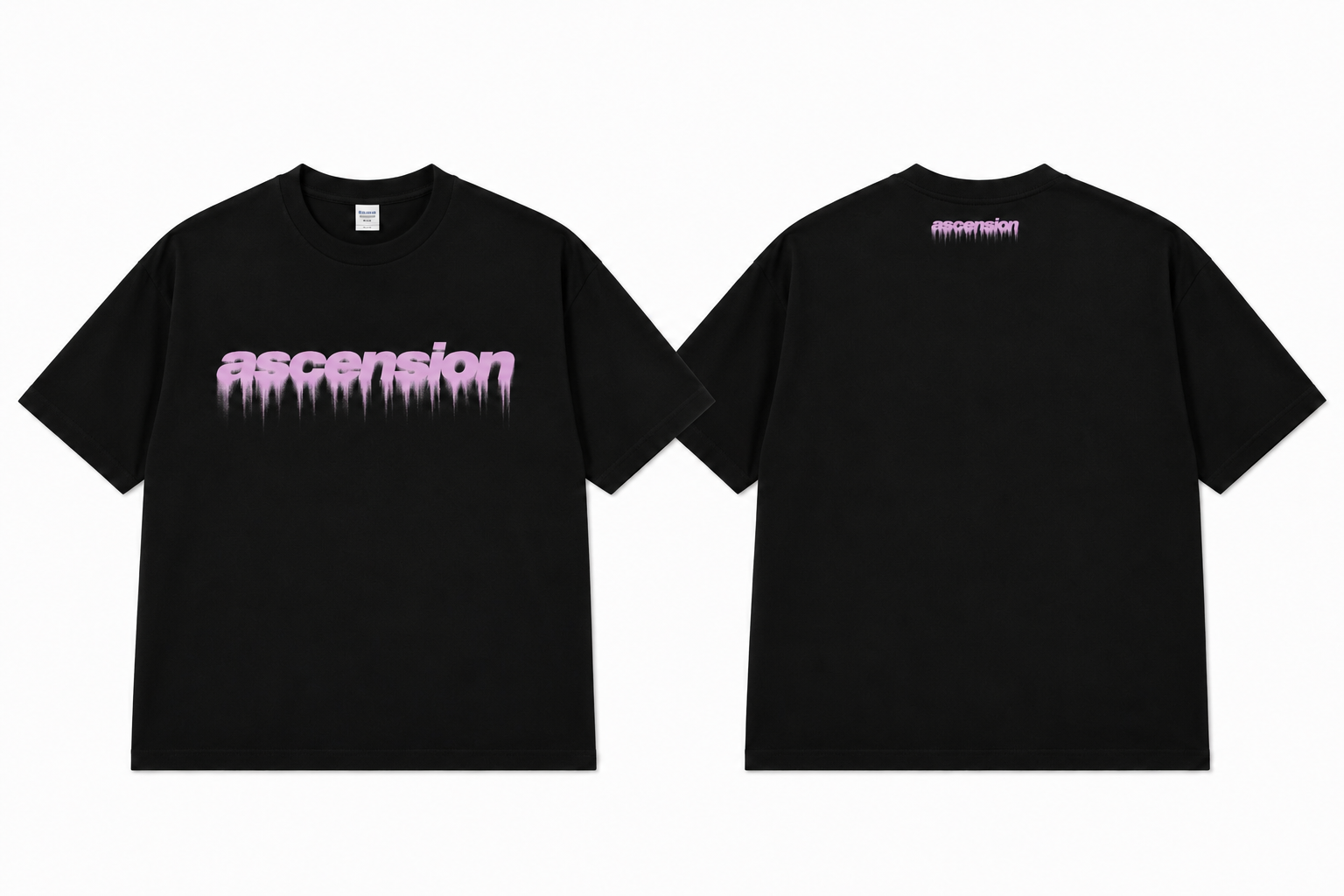 Ascension™ Drip Logo Tee – Black / Dusty Lilac